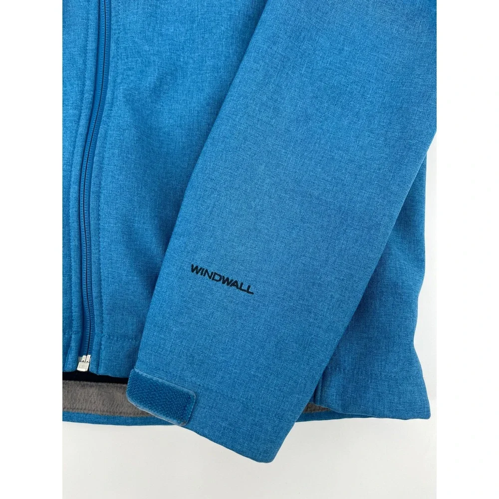 The North Face Mens‎ WindWall Softshell Jacket Blue Heather Full Zip Small S/P